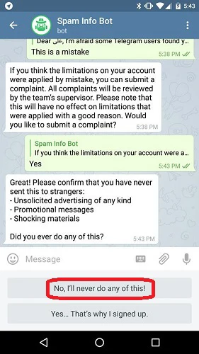 ریپورت تلگرام و آموزش رفع فوری ریپورت